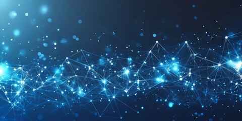 Poster - Explore this abstract technology background featuring dynamic data points and luminous patterns, perfect for digital projects or presentations.