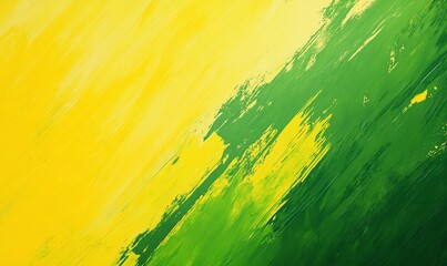 Wall Mural - Abstract Green Yellow Brushstrokes Background