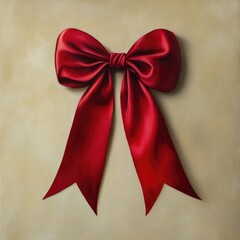 Wall Mural - Red Bow on Wall