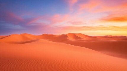 Wall Mural - Serene Desert Landscape at Sunset with Vibrant Colorful Sky