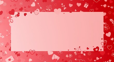 Romantic Valentine s Day Background with Hearts Arrows and Copy Space