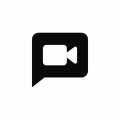 Poster - Video chat communication message icon vector sign