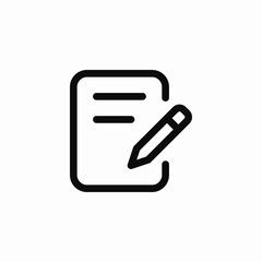 Poster - notebook pencil icon vector sign