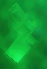 Aufkleber - Transparent Green Crystals with Shadows