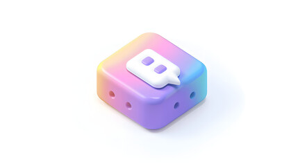 Wall Mural - Chat Management streaming icon isometric 3D
