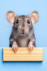 Wall Mural - Cute rat face shot, isolated on white background