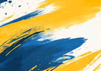 Wall Mural - Abstract Paint Strokes Background, Blue and Yellow