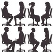 © Nailah - Silhouettes of Businesspeople in Office Chairs: A Professional Meeting