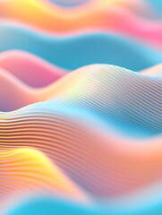 Aufkleber - A vibrant, abstract representation of flowing waves in soft pastel colors, creating a serene and dynamic visual experience.