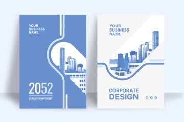 Wall Mural - city background business book cover design template