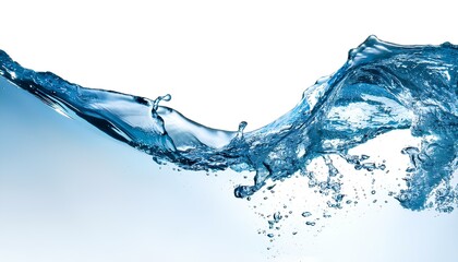 Poster - water splash isolated on white background. blue water splash cut out on white background.