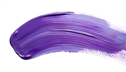 Poster - Hand painted stroke of purple paint brush isolated on white background