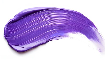 Poster - Hand painted stroke of purple paint brush isolated on white background
