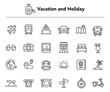 © vector next - Vacation and Holiday Concept Thin Line Icon Set. Stock illustration
