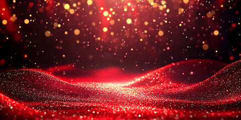 Poster - Festive red glitter abstract background