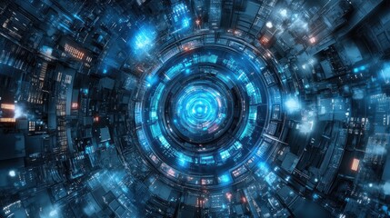 Poster - Abstract vector blue technology concept background
