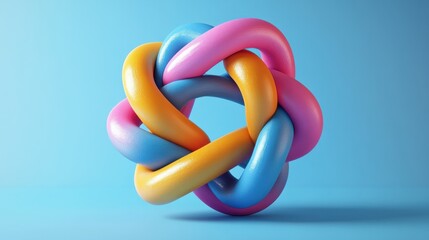 Poster - Vibrant 3D Clay Network Icon, an engaging and colorful representation of connectivity, ideal for dynamic marketing and digital communication contexts.