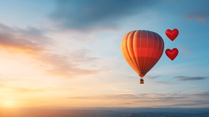  Drifting in the Sunset Sky A Couple s Enchanting Hot Air Balloon Ride Amidst the Majestic Landscape