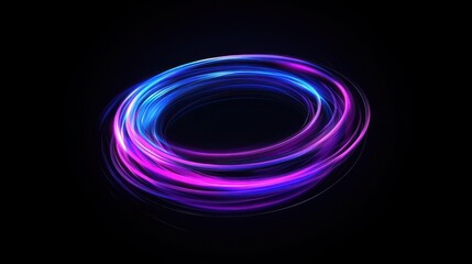Poster - digital blue and purple tech circle on dark background. science, futuristic digital technologies con