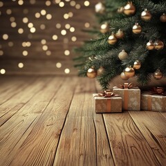 Wall Mural - christmas tree with boxes