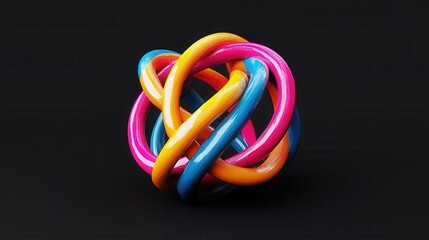 Poster - Vibrant 3D Clay Network Icon, an engaging and colorful representation of connectivity, ideal for dynamic marketing and digital communication contexts.
