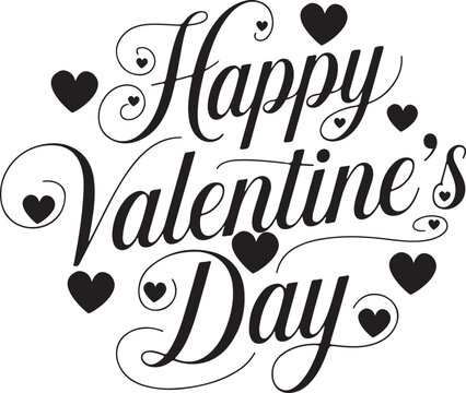 Happy Valentine's Day Special Gift Card typography silhouette vector art illustration 