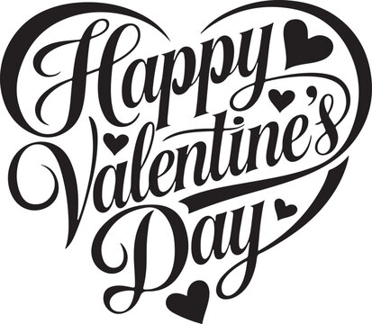 Happy Valentine's Day Special Gift Card typography silhouette vector art illustration 