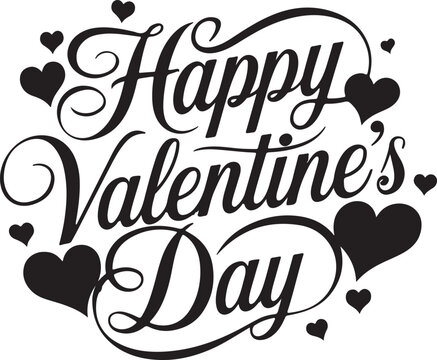 Happy Valentine's Day Special Gift Card typography silhouette vector art illustration 