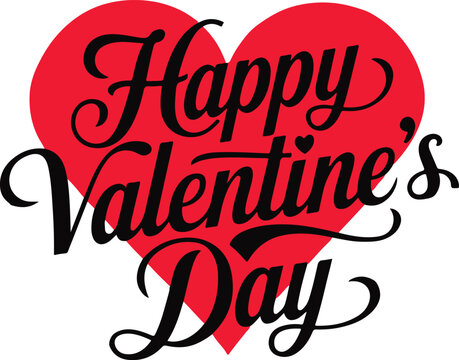 Happy Valentine's Day Special Gift Card typography silhouette vector art illustration 
