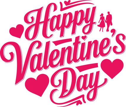 Happy Valentine's Day Special Gift Card typography silhouette vector art illustration 