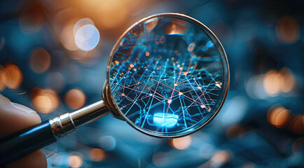 Poster - Magnifying glass focus business ethics icon, Integrity law and Compliance concept. Responsible for business, Employment human development. The effective compliance and justice culture in workplace.