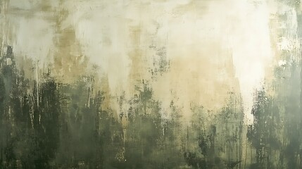 Canvas Print - Abstract textured wall with green and beige tones.