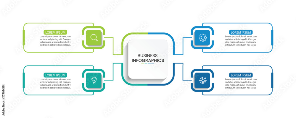 business Infographic label design template with icons and 4 options or ...