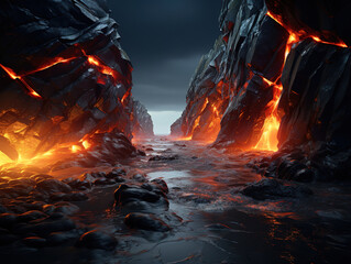 Wall Mural - Awesome Dynamic Ruby Gleam rays and reflections