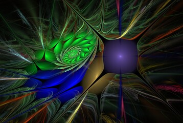 Poster - Computer generated fractal pattern and shape