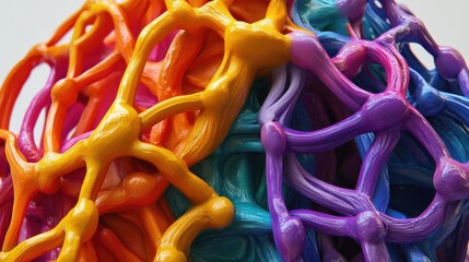 Poster - Vibrant 3D Clay Network Icon, an engaging and colorful representation of connectivity, ideal for dynamic marketing and digital communication contexts.
