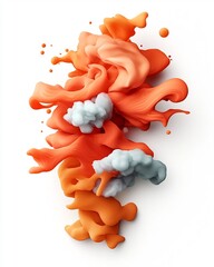 Poster - Dramatic Frozen Orange Fluid Suspension   Captivating Abstract Studio Photography with Vibrant Hues High Speed Technique and Futuristic Aesthetic