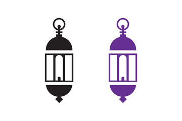 lantern silhouettes with white background and color versions