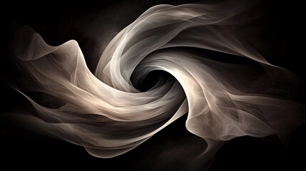 Poster - Swirling ethereal shapes in mesmerizing monochromatic hues create a captivating dreamlike abstract digital art composition  This surreal