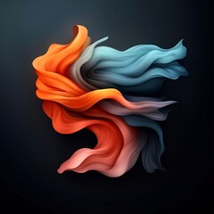 Poster - mesmerizing iridescent undulations a visionary abstract digital depicting a flowing ethereal form wi