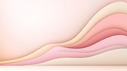 Poster - A digital painting featuring a soft pastel gradient background with a fine grained texture and noise effect blending beige and pink tones in a minimalist