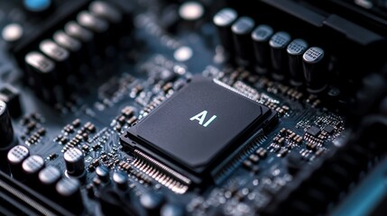 Leinwandbilder - Isometric artificial intelligence chip concept. Artificial intelligence concept.