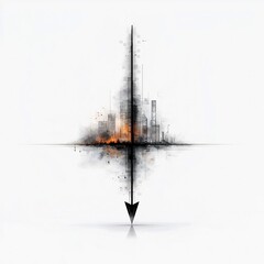 Poster - an elegant data driven digital composition set against a pristine white expanse the focal point a bo