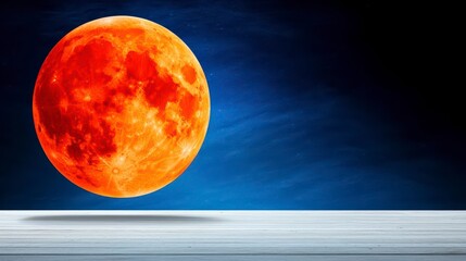 a photostock of a blood moon glowing in a dark sky, showcasing the mysterious allure of lunar phenom