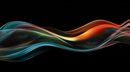 Poster - Colorful abstract technology wave graphic background