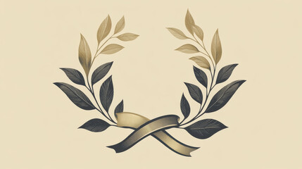 Wall Mural - Best quality guaranteed product label or emblem with laurel wreath in retro style for commerce and marketing design 