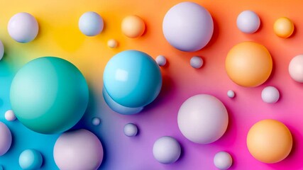 Poster - Colorful background with many different colored balls scattered around. The balls are of various sizes and colors, creating a vibrant and playful atmosphere
