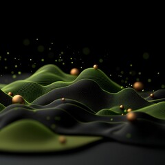 Fototapete - Oscillating Geometric Terrain Formation in Monochromatic Landscape