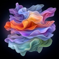 Poster - Enchanting abstract depicting flowing iridescent forms in a mesmerizing luminous composition  Expressive digital brushwork and hyper detailed rendering create a sublime