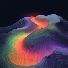 Poster - Captivating Topographic Rainfall Map with Detailed Meteorological Data Representation and Swirling Fluid Rainfall Flow Patterns  Complex Contour Lines Elevation Gradients